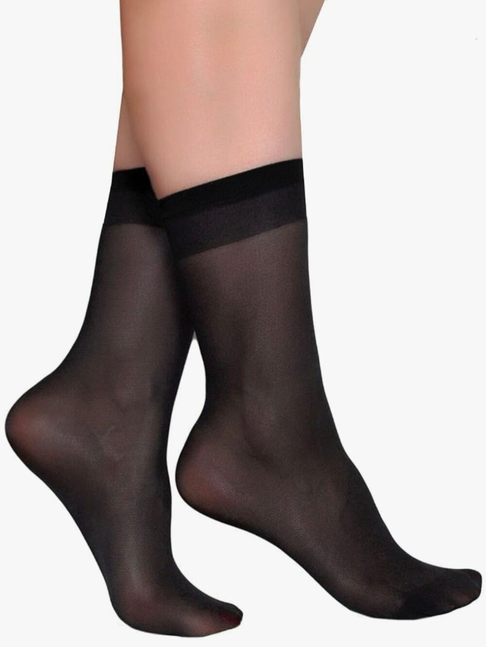 New Pack of 10 Pioni Black Shear Ankle Socks One Size Fits Most